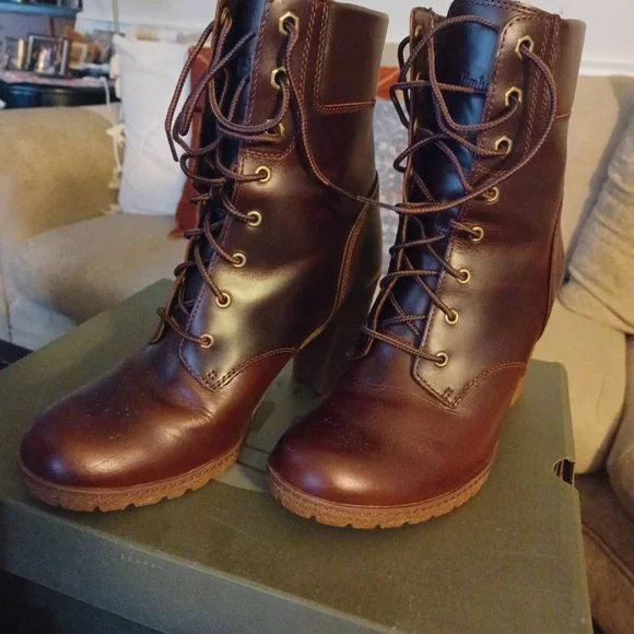 Timberland Glancy A18Z6 Leather Lace Up Ankle Boot, Women's, Size 8, - Picture 2 of 7